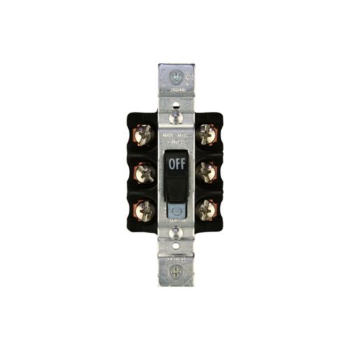 Electrical toggle switch on a white background