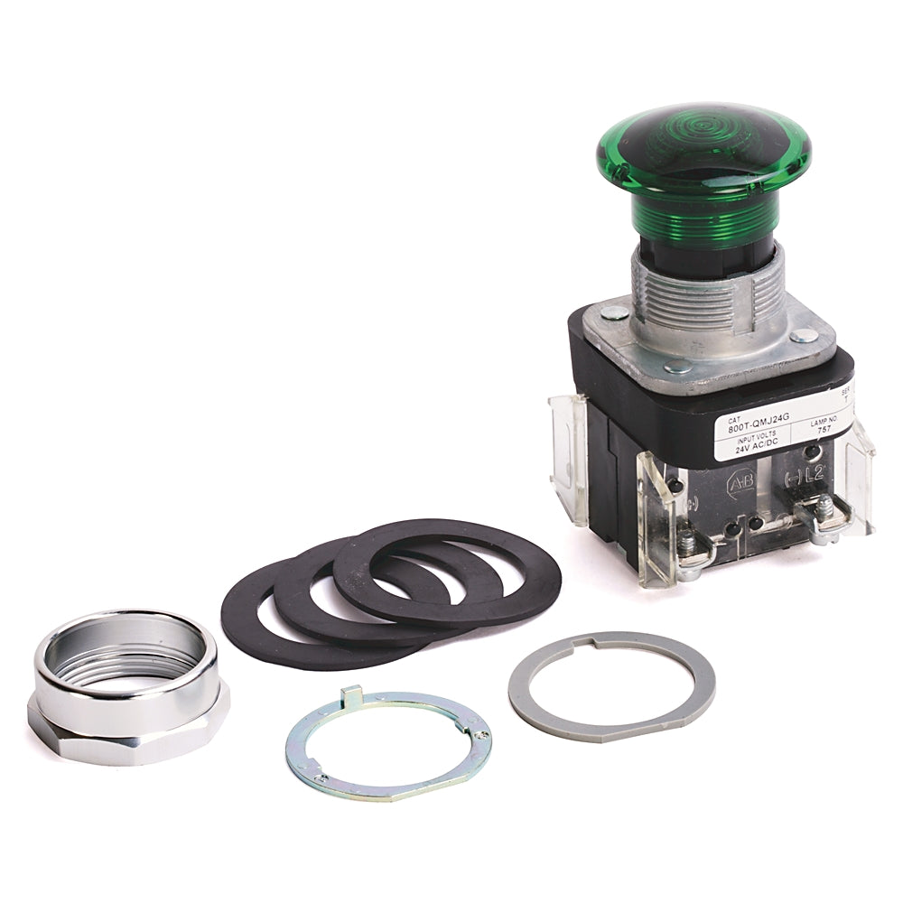Allen Bradley 800T-QMJ24G Green Momentary Push Button