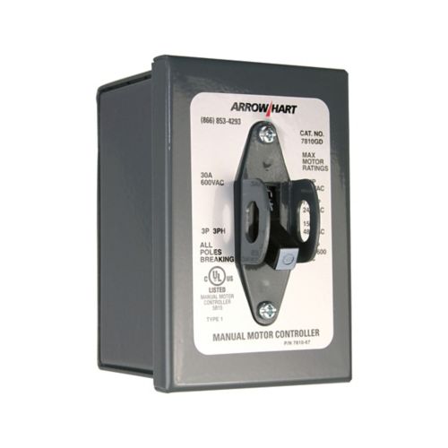 Eaton Arrow Hart AH7810GD 30A 600V Manual Motor Controller Toggle Switch