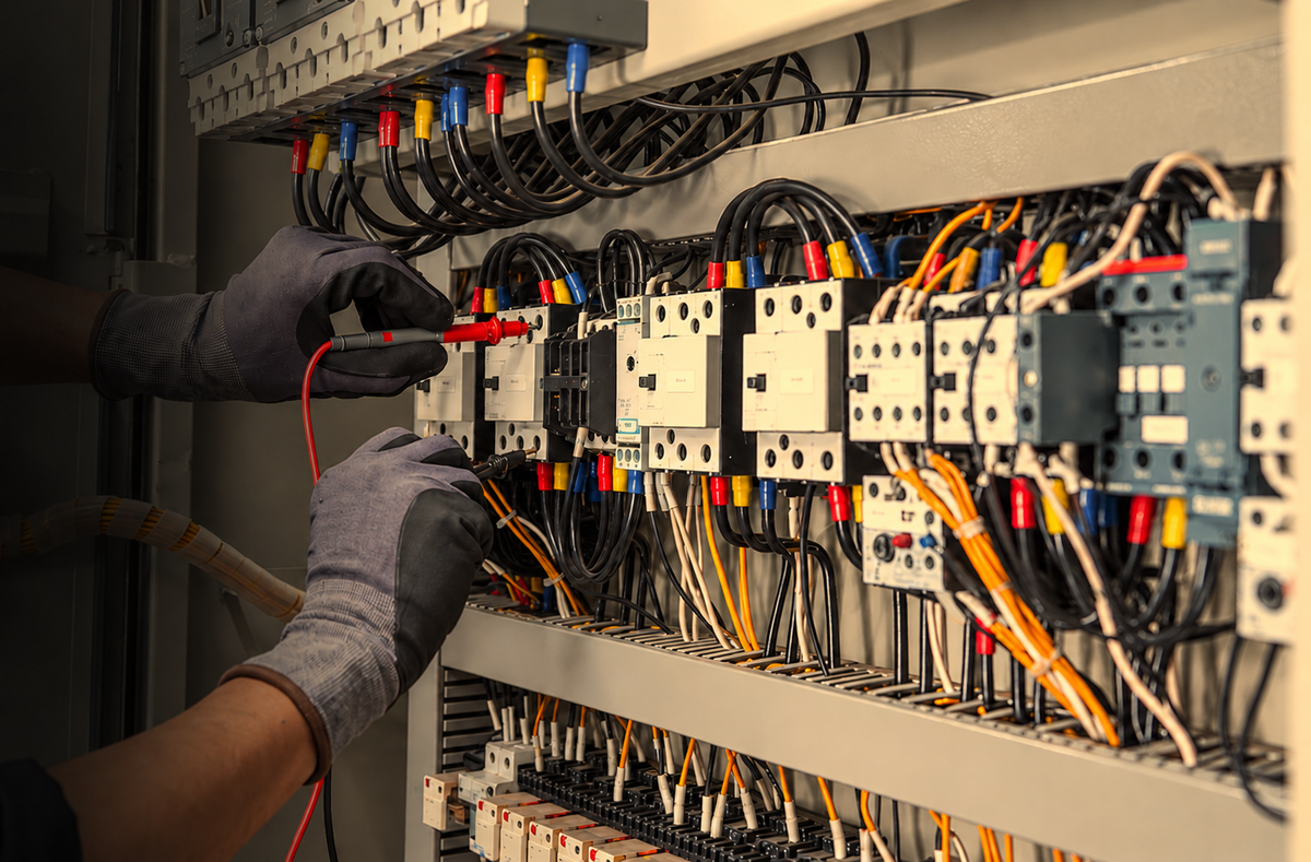 electrician working shot 