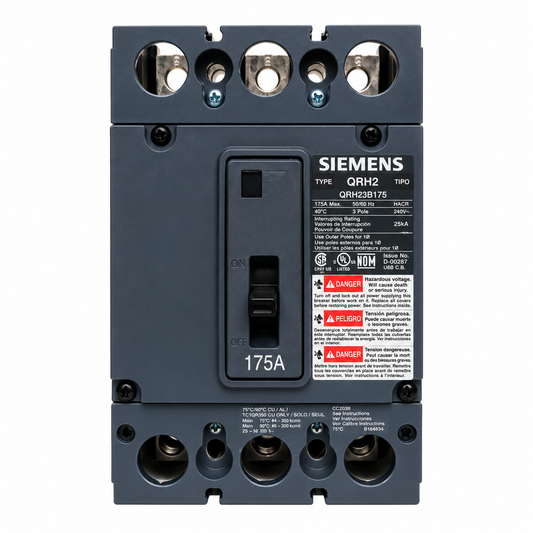 Siemens QRH23B175 Type QRH2 175A 3-pole molded case circuit breaker